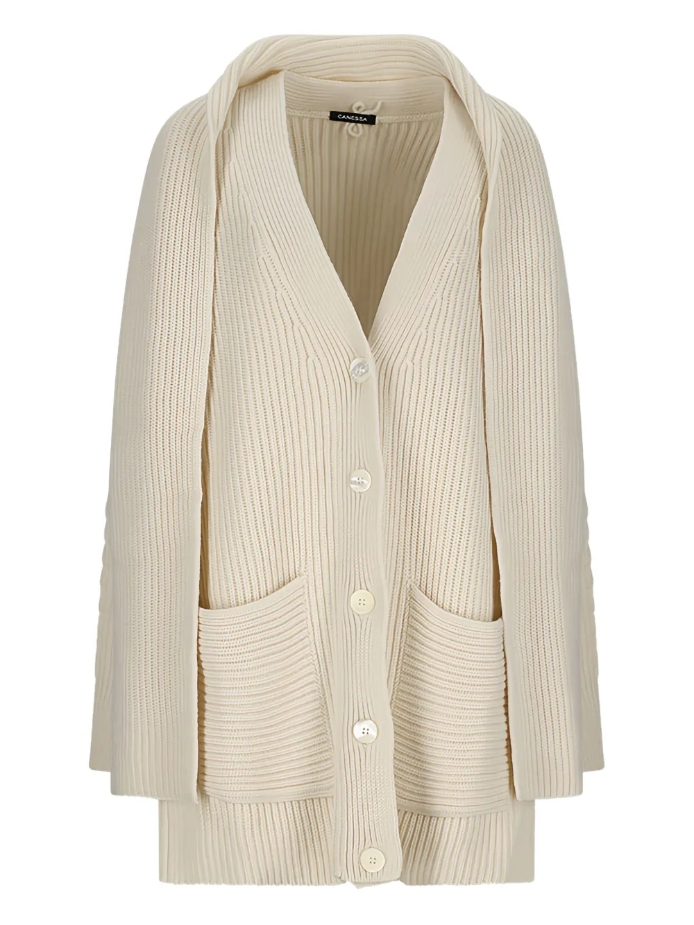 Canessa ribbed buttoned cardigan | Neutrals | Image 1