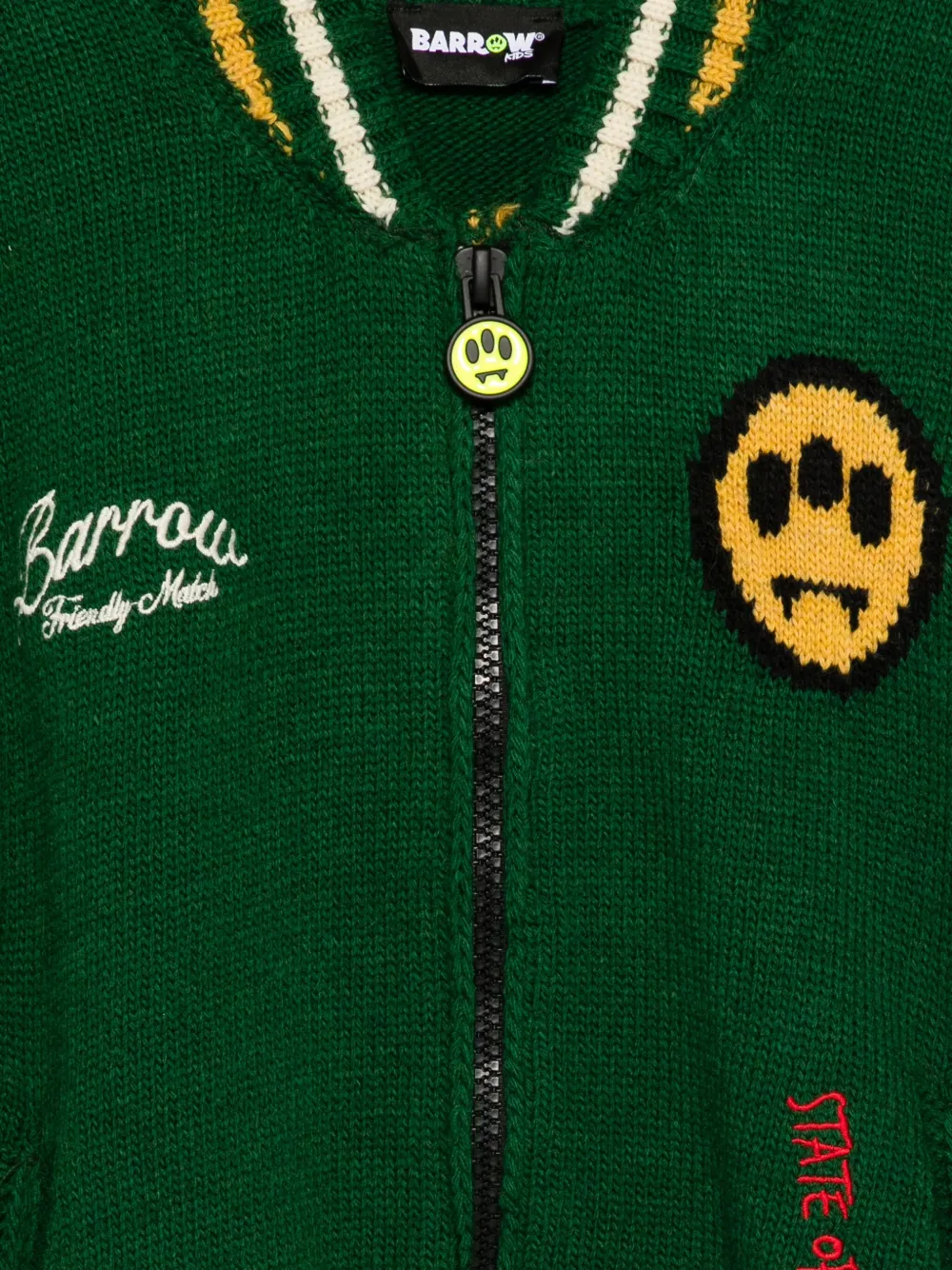 Barrow kids logo-detail varsity jacket Groen