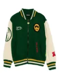 Barrow kids logo-detail varsity jacket - Green