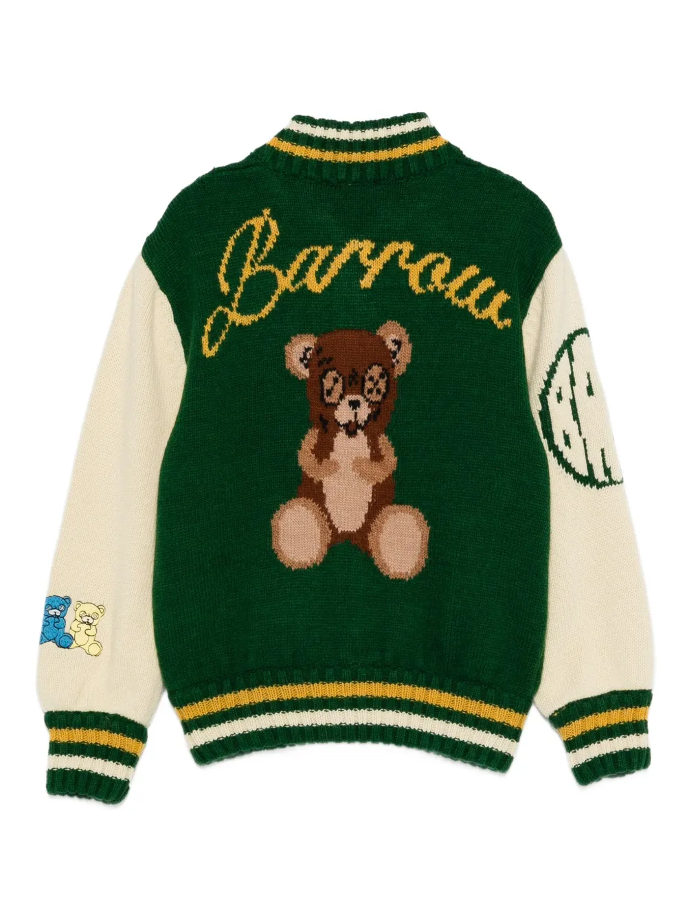 Barrow kids logo-detail varsity jacket Groen