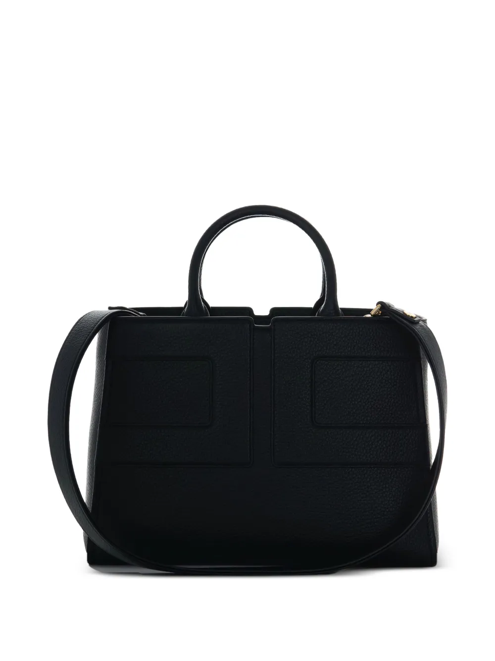 Elisabetta Franchi Leren shopper met vlakken Zwart
