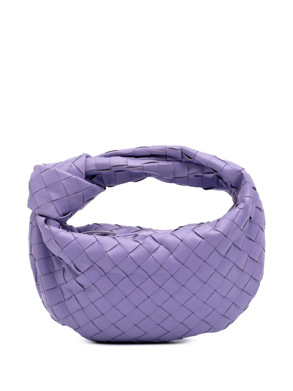 Pre-owned Bottega Veneta 2012-2025 Mini Nappa Intrecciato Jodie Hobo Bag In Purple