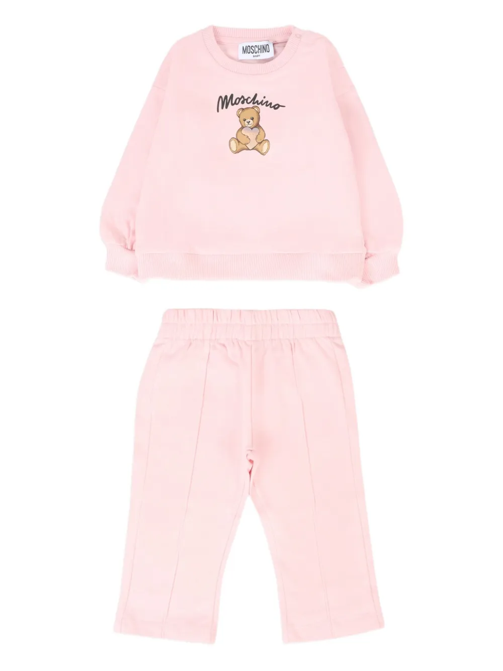 Moschino Kids Teddy-print tracksuit set Roze