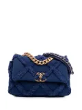 CHANEL Pre-Owned 2020 Medium Canvas and Cotton 19 Flap satchel - Blue