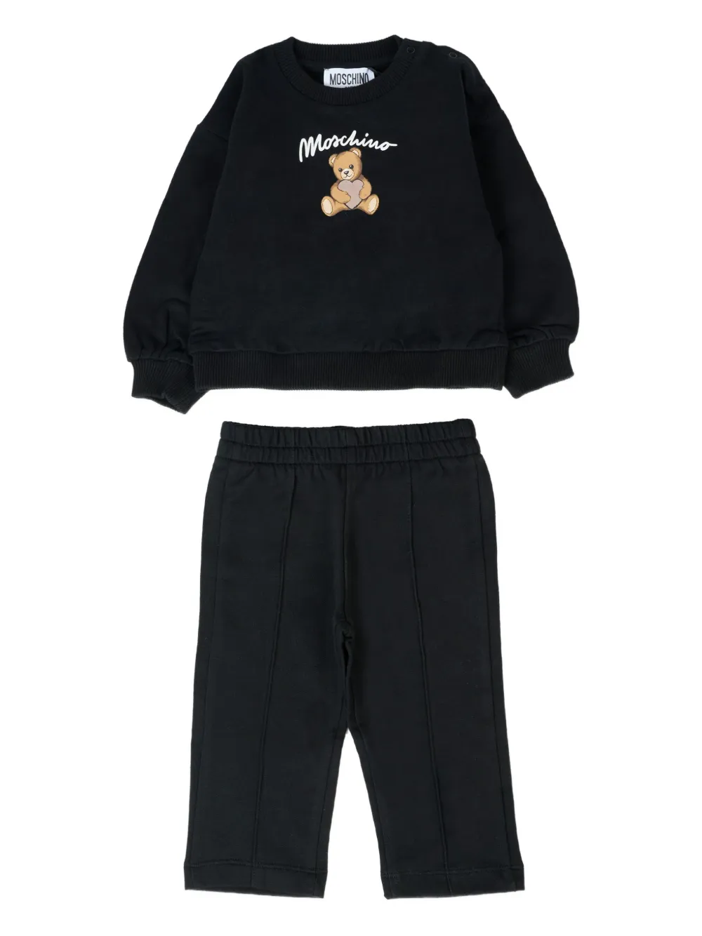Moschino Kids Teddy-print tracksuit set Zwart