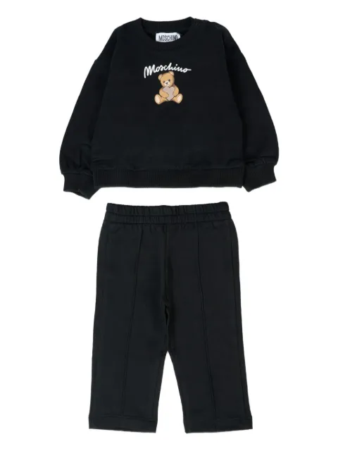 Moschino Kids Tuta sportiva con stampa Teddy
