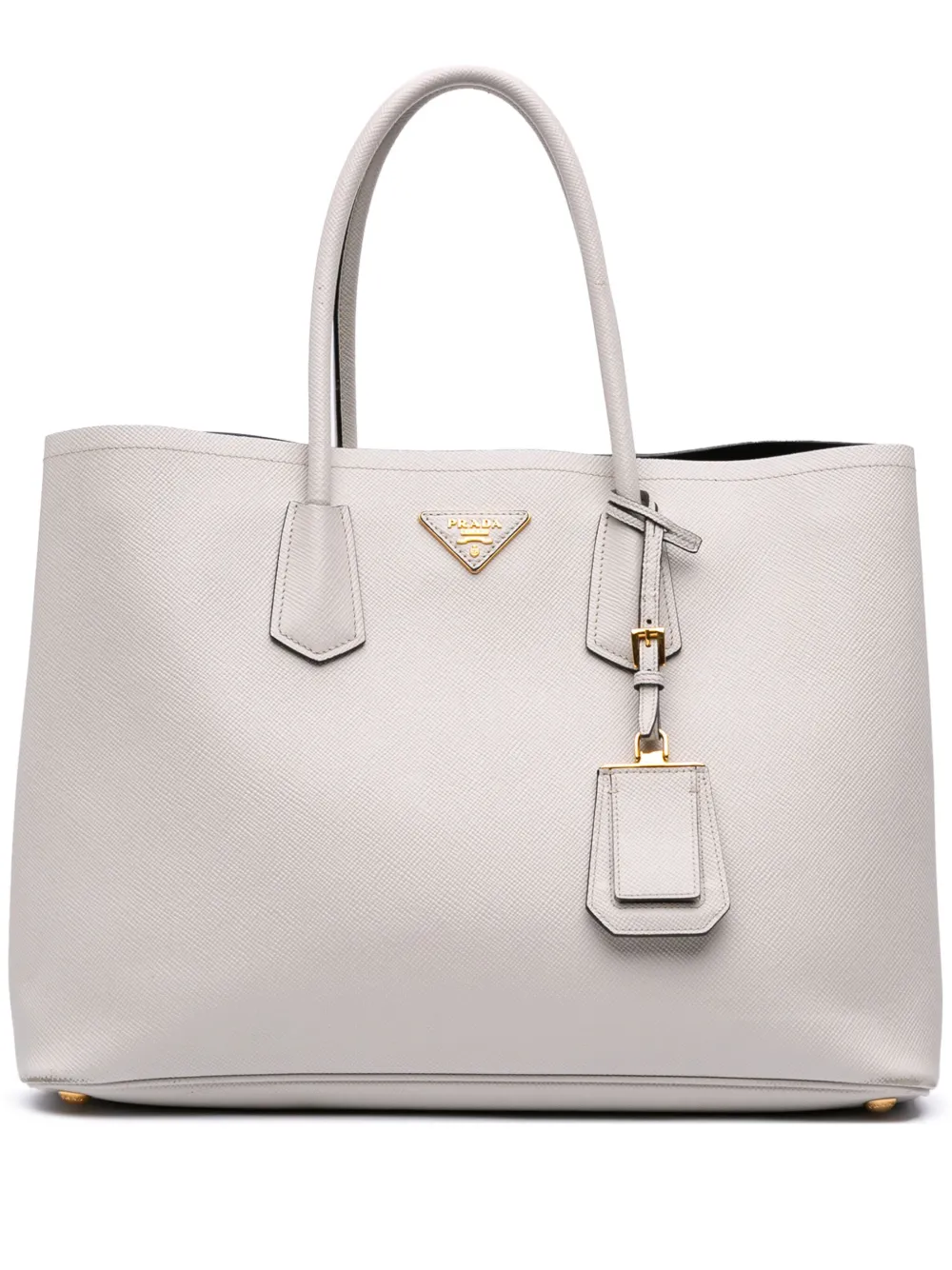 Prada Pre-Owned 2013-2025 Large Saffiano Cuir Double satchel - ホワイト Prada Pre-Owned 2013-2025 Large Saffiano Cuir Double satchel - ホワイト