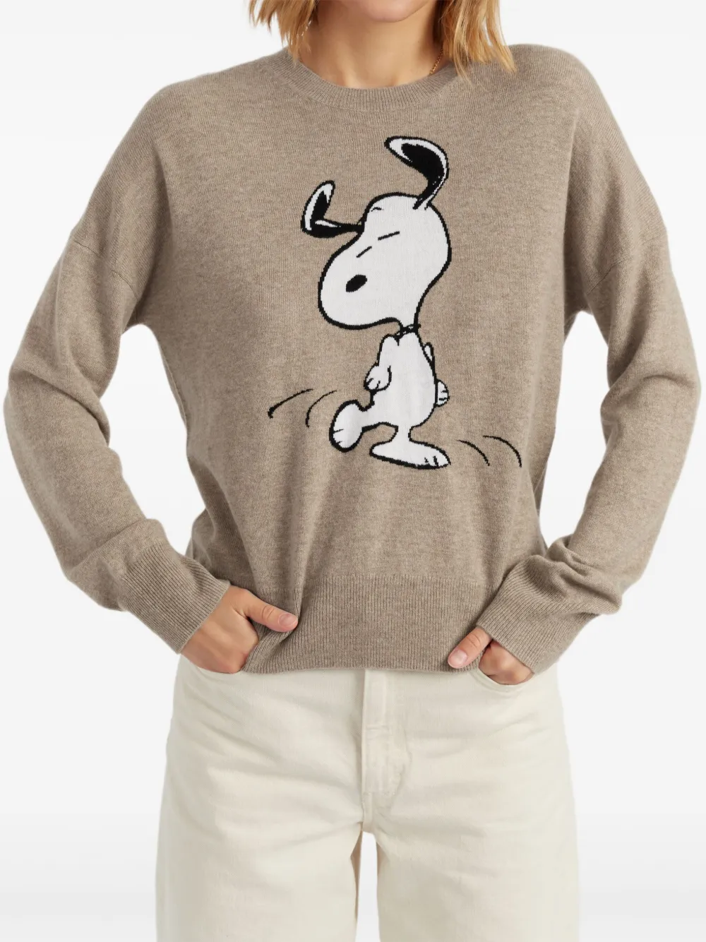 Chinti & Parker Dancing Snoopy Sweater In Neutral