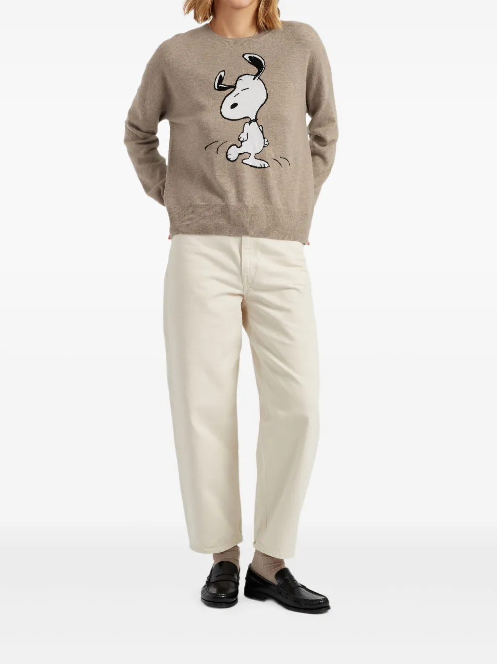 Chinti & Parker Dancing Snoopy Sweater In Neutral
