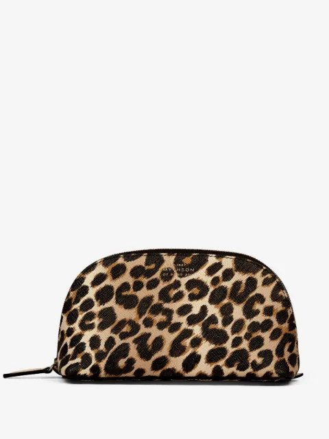 Smythson leopard-print make up bag