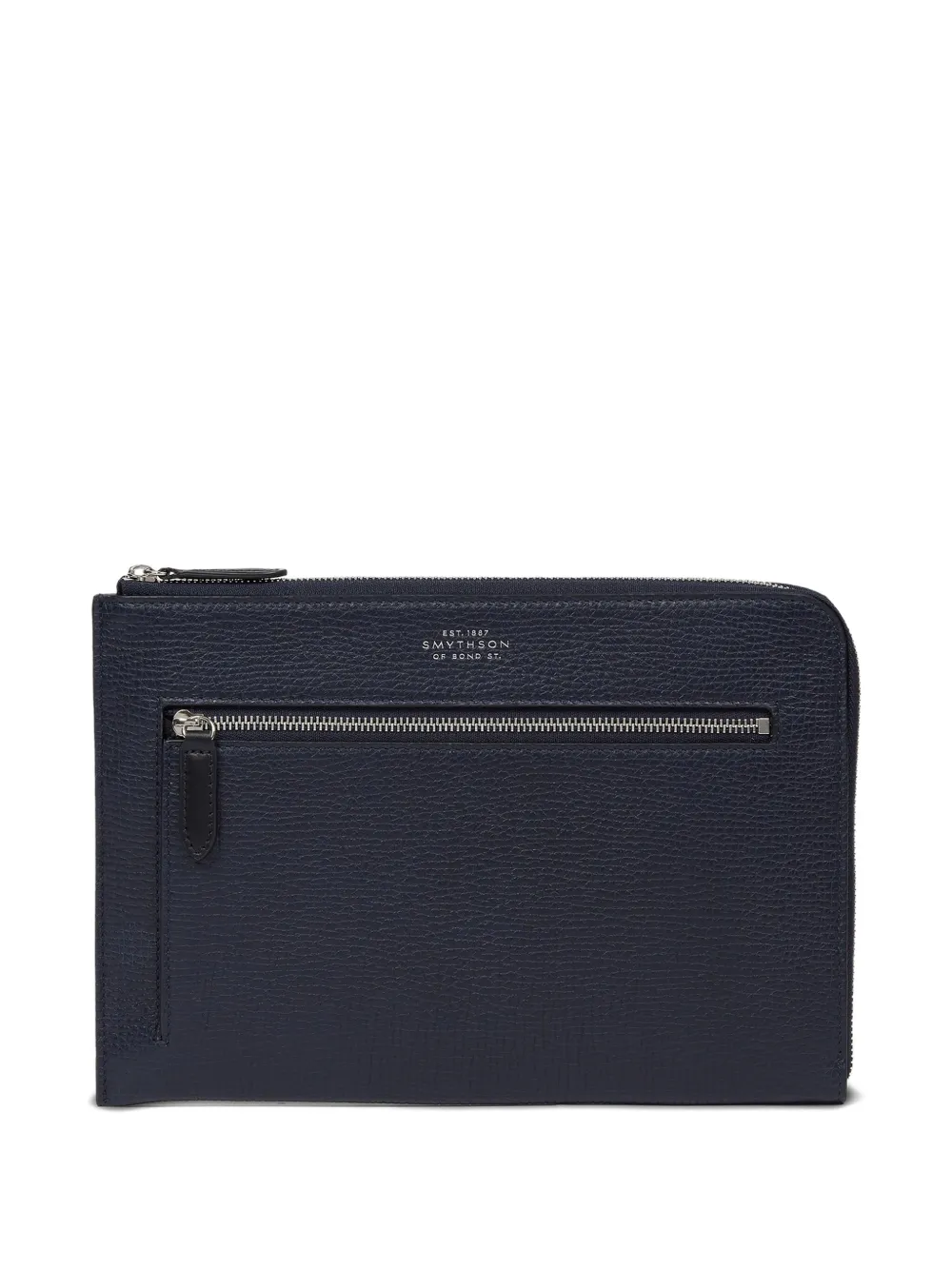 Smythson Flat Travel Organizer Zip-top Pouch In Blue