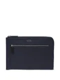Smythson Flat Travel Organizer zip-top pouch - Blue