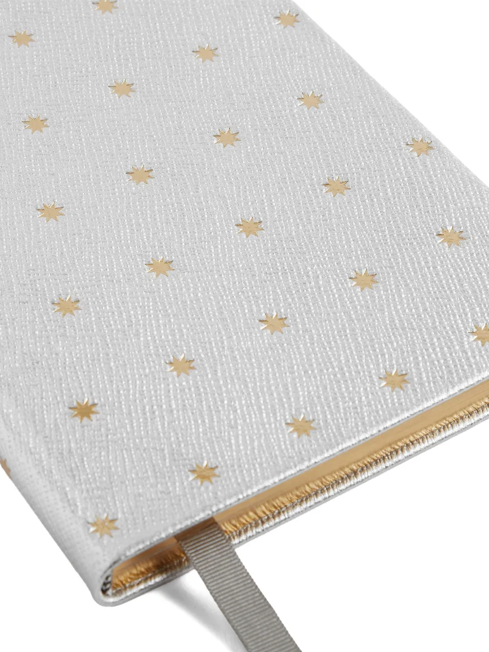 Smythson Panama Leather Soho Notebook In Silver