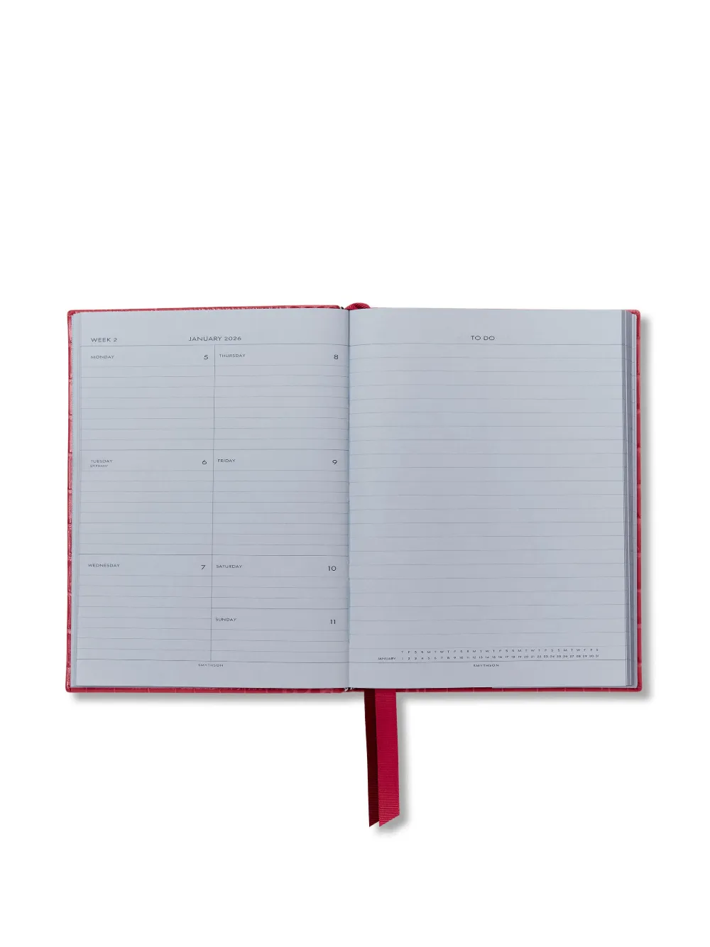 Smythson 2026 Soho Weekly Diary In Pink