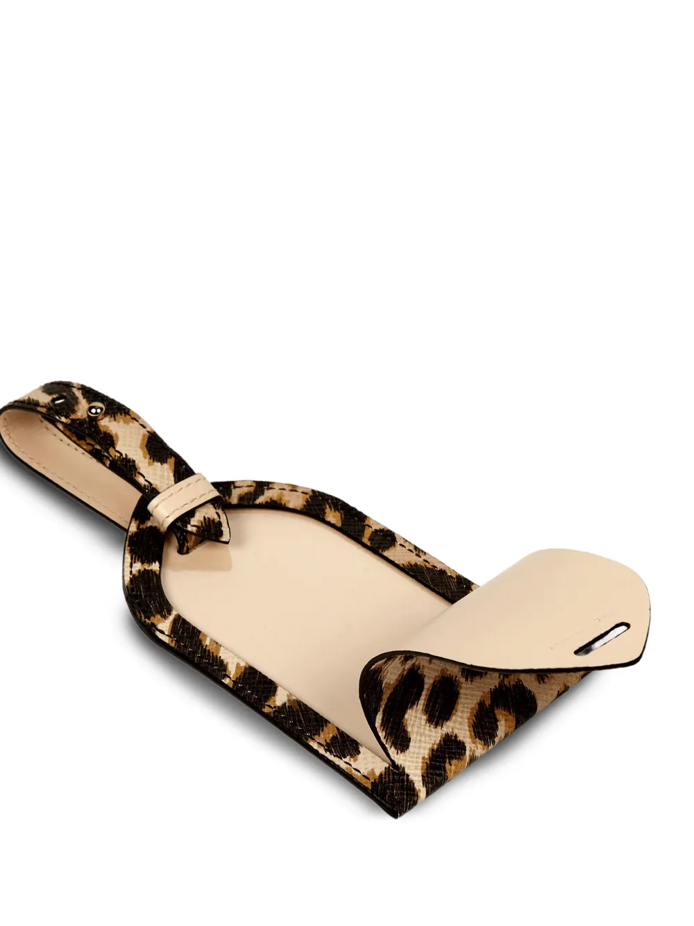 Smythson Leopard-print Luggage Tag In Multi