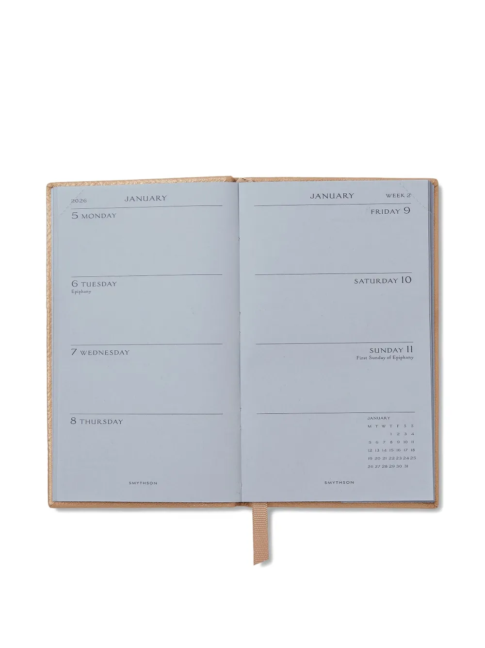 Smythson 2026 Panama Weekly Diary In Brown