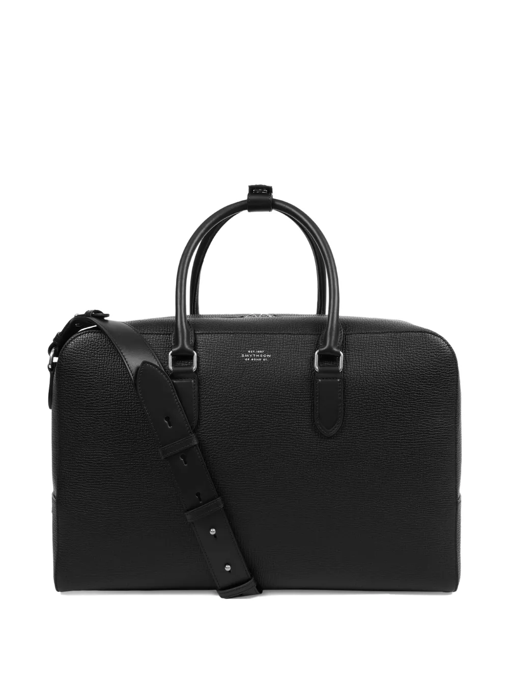 Smythson Leather Travel Bag In Black