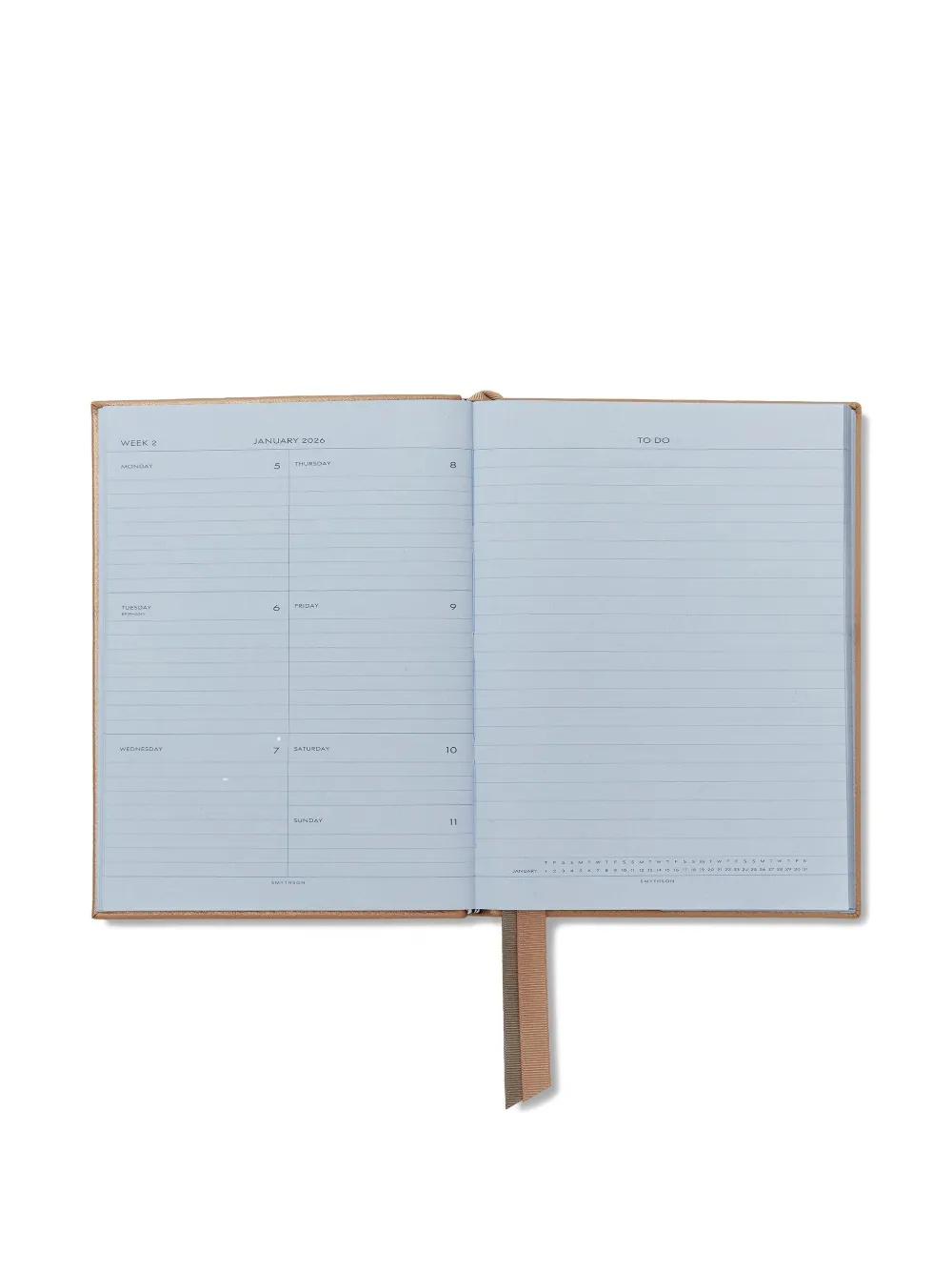 Smythson 2026 Soho Leather Diary In Neutral