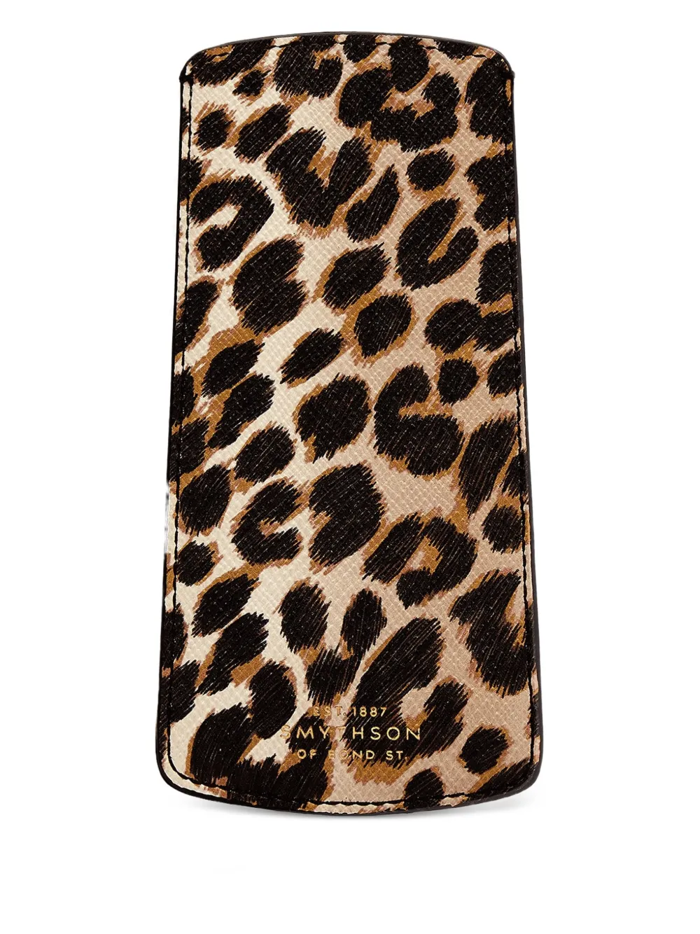 Smythson Brillenkoker met luipaardprint Beige