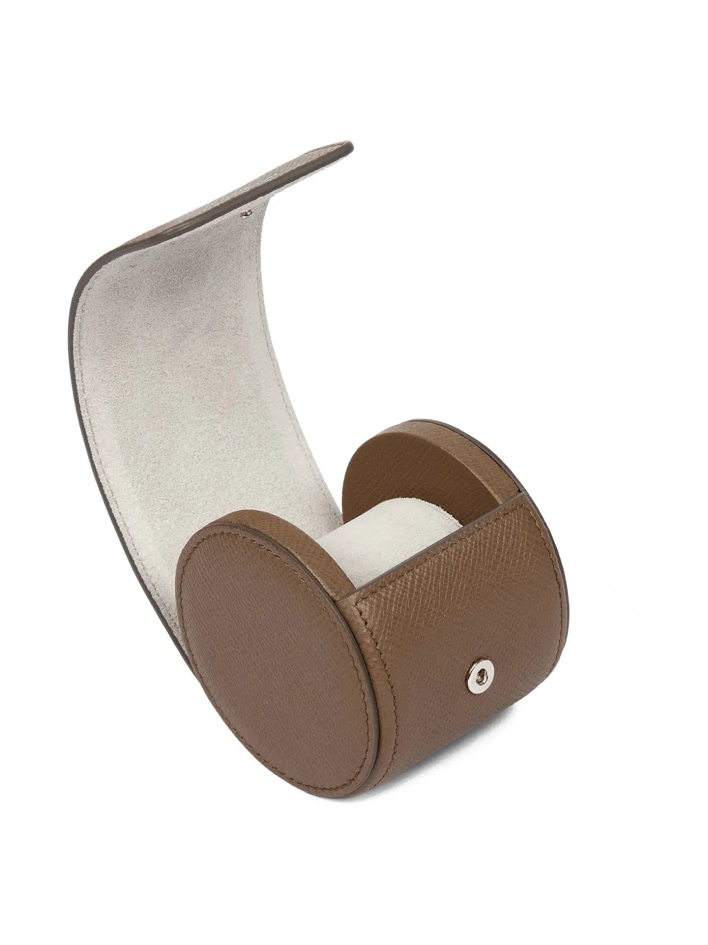 Smythson Panama Leather Single Watch Roll In Brown