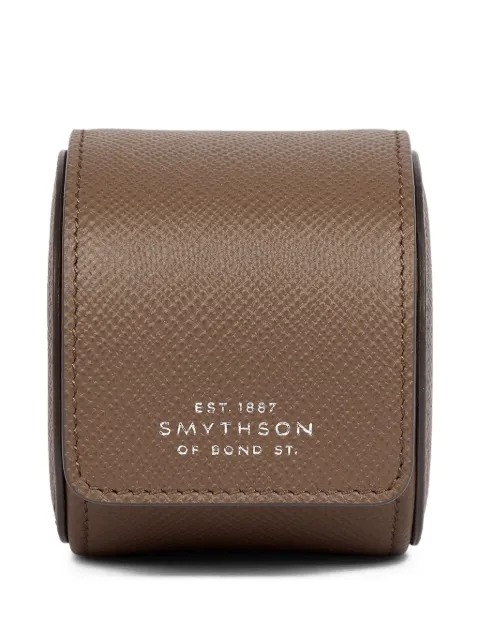 Smythson Panama leather single watch roll