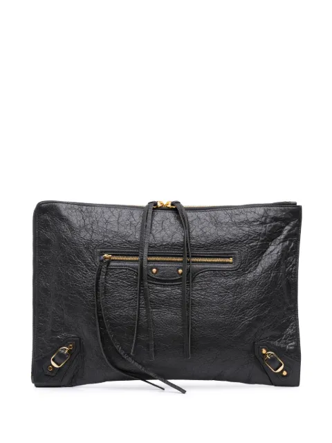 Balenciaga Pre-Owned 2017 Lambskin Motocross Classic Zip Around Flat clutch bag