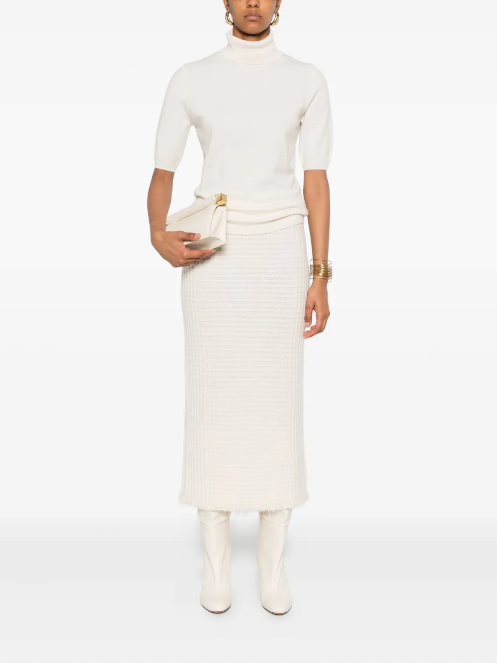 Allude Trui met korte mouwen Beige