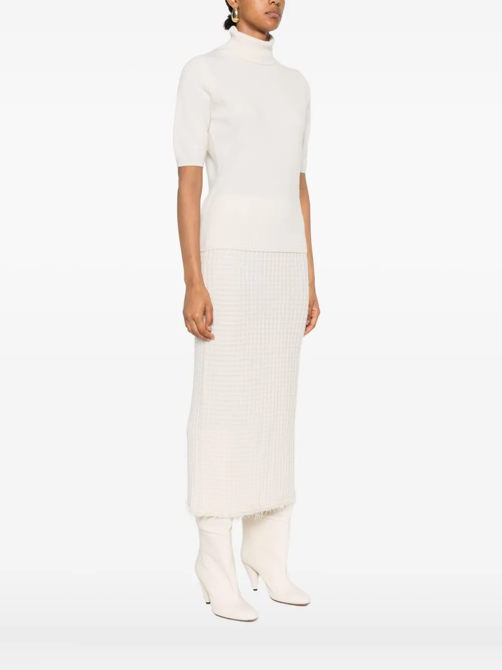 Allude Trui met korte mouwen Beige