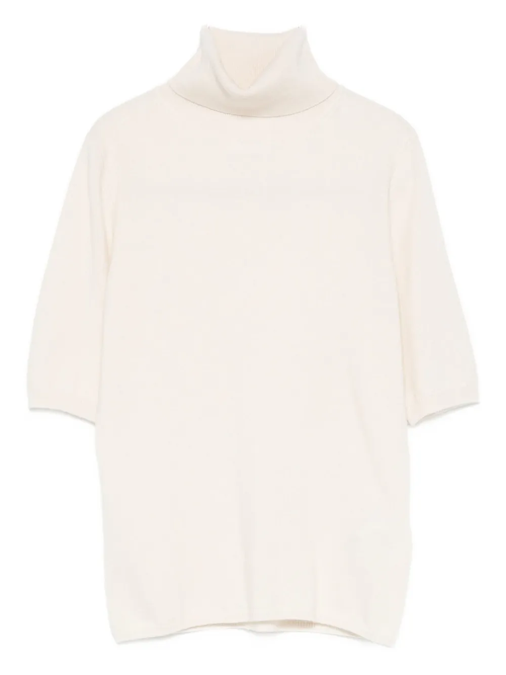 Allude Short-sleeve Sweater In White