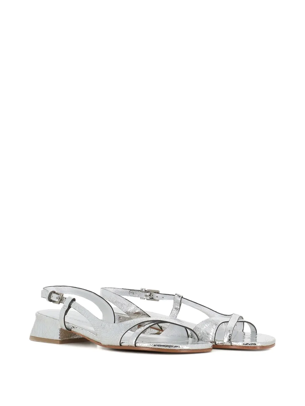 Del Carlo slingback criss-cross sandals Silver