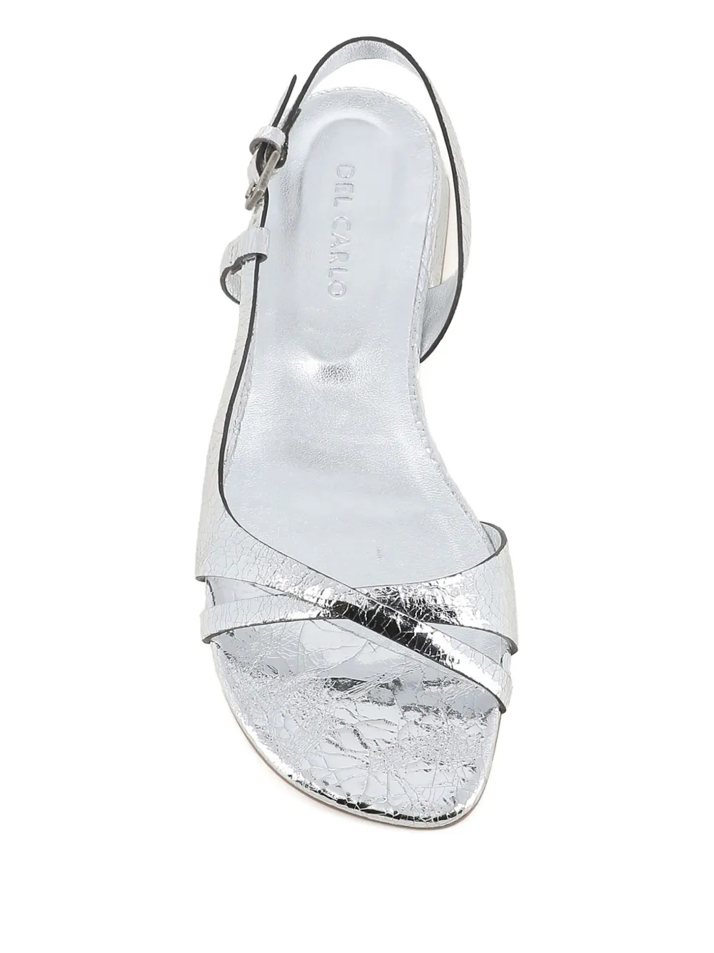 Del Carlo slingback criss-cross sandals Silver