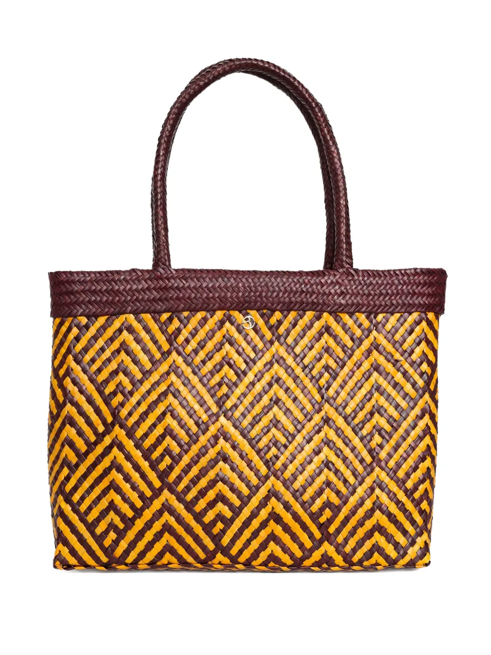 Jurema handwoven geometric-pattern beach bag