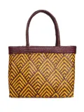 Brigitte Jurema handwoven geometric-pattern beach bag - Yellow