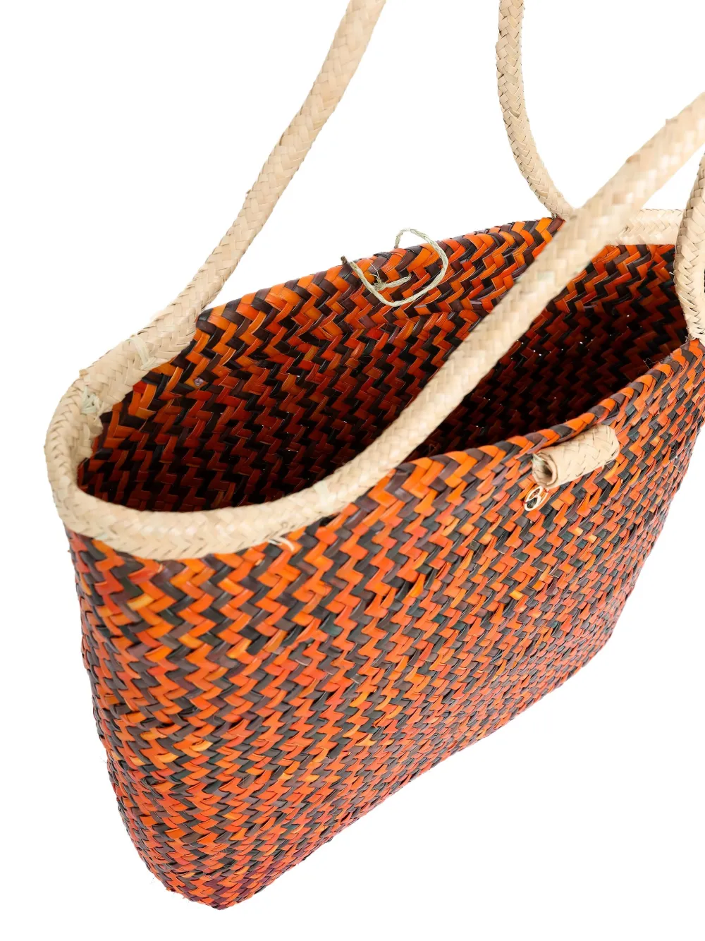 Brigitte Dandá strandtas met zigzag-patroon Oranje