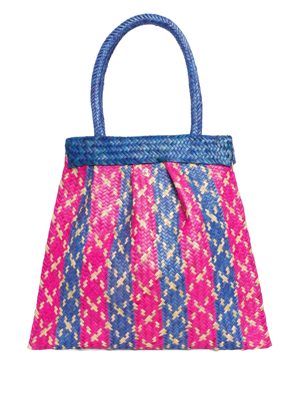 Okan pleated striped beach bag