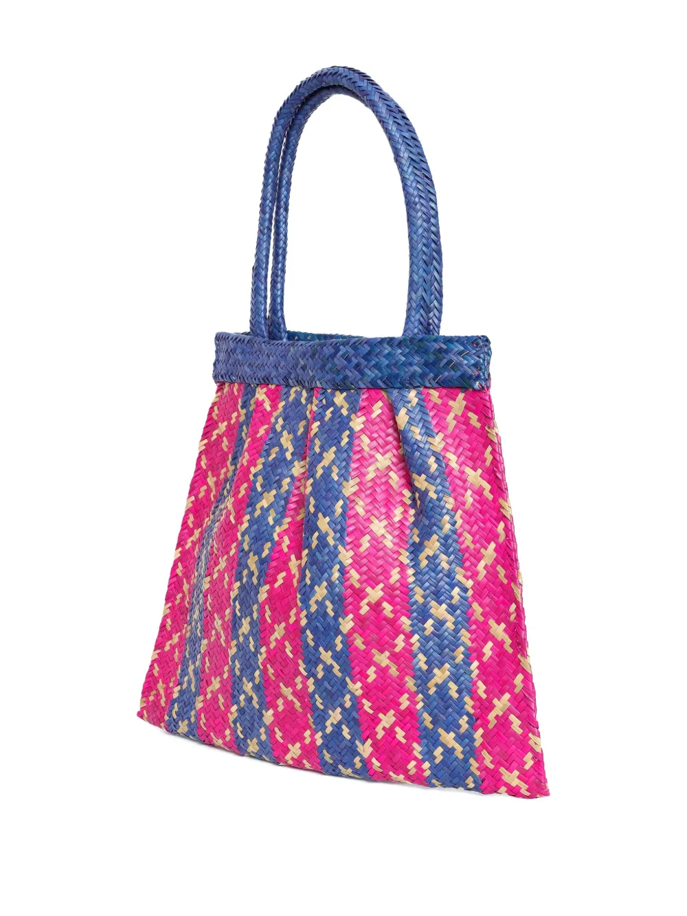 Brigitte Okan pleated striped beach bag - Roze