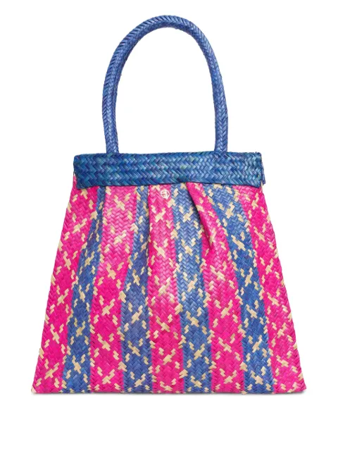 Brigitte Okan pleated striped beach bag