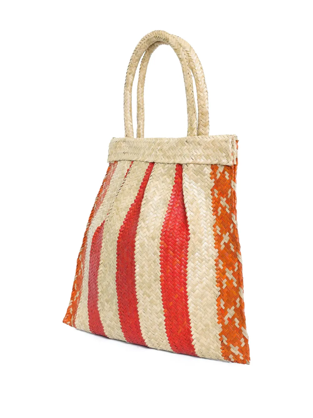 Brigitte Okan striped woven beach bag - Beige