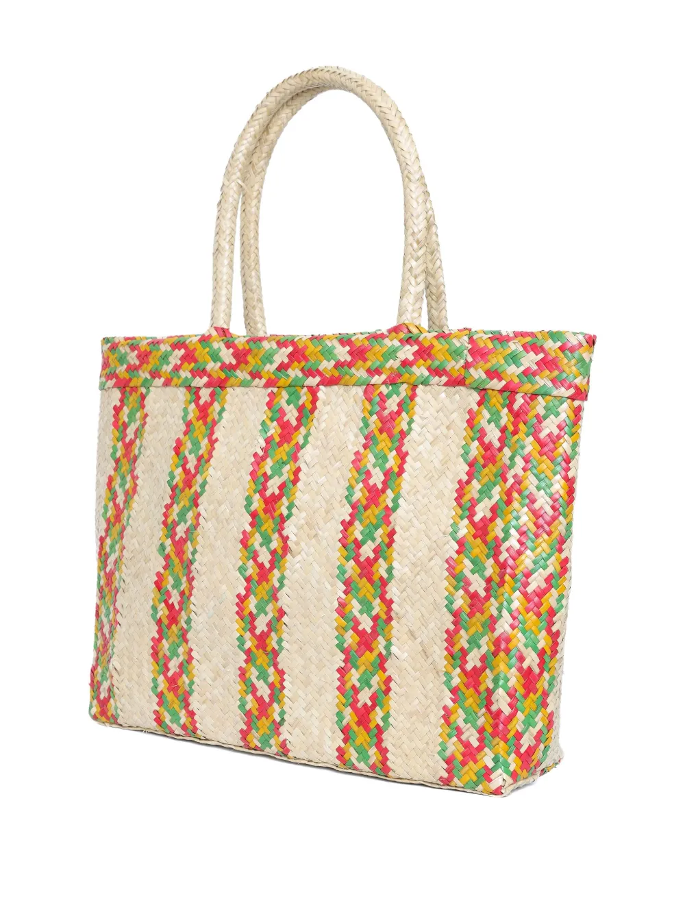 Brigitte Bahia striped woven beach bag - Beige