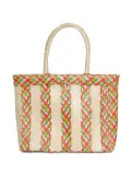 Brigitte Bahia striped woven beach bag - Neutrals