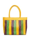 Brigitte Bahia stripe woven beach bag - Yellow