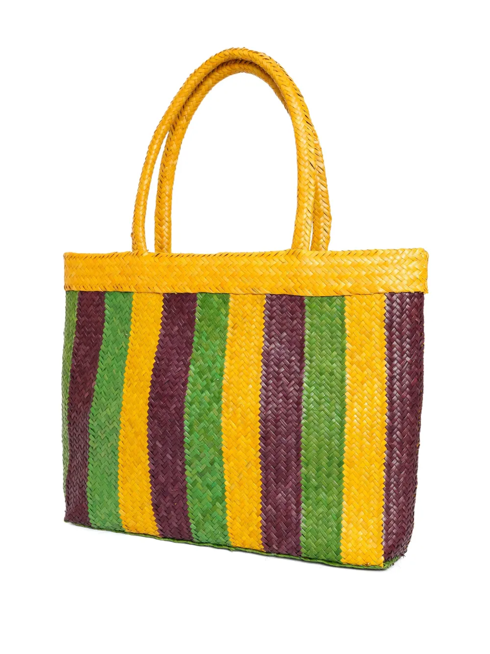 Brigitte Bahia stripe woven beach bag - Geel