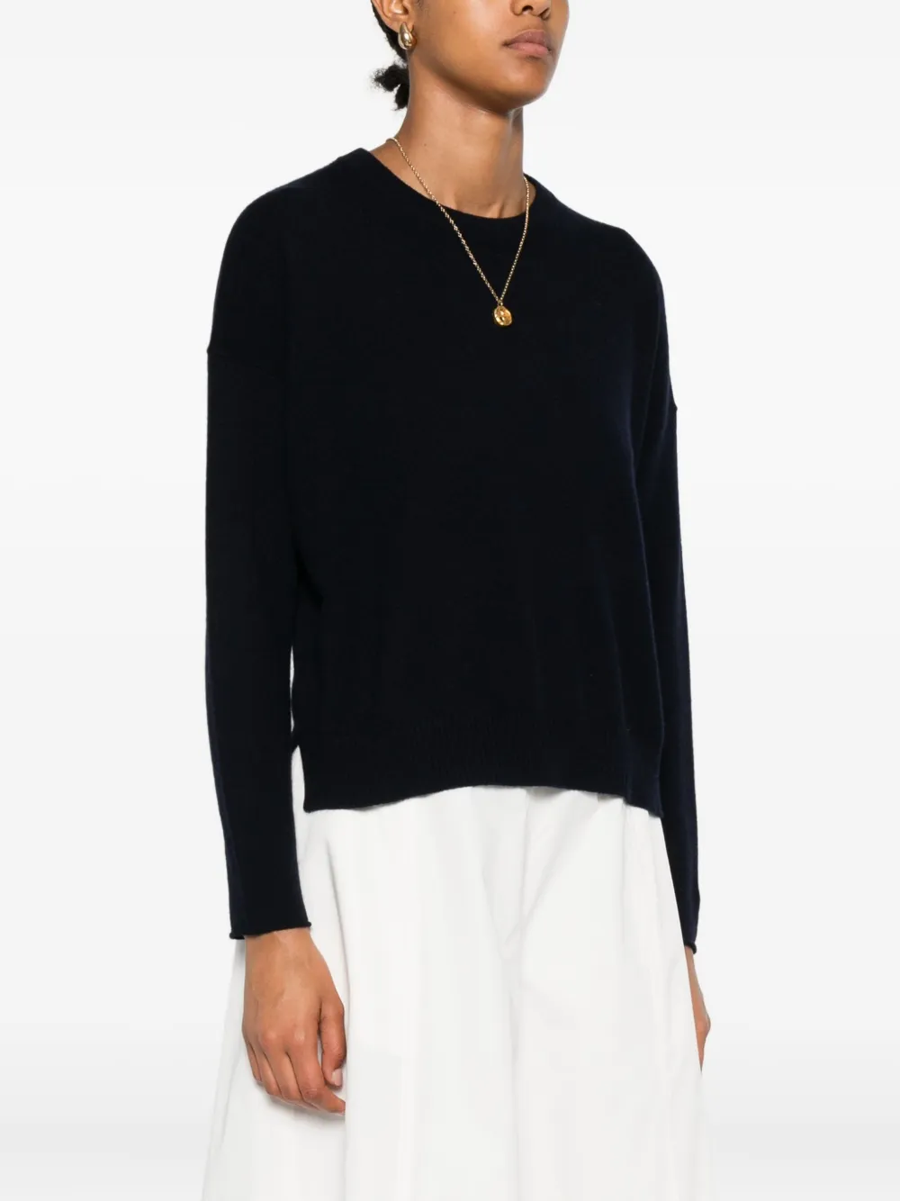 Allude Kasjmier trui met ronde alsh Blauw