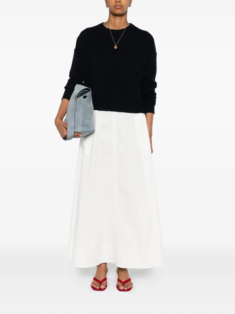 Allude Kasjmier trui met ronde alsh Blauw
