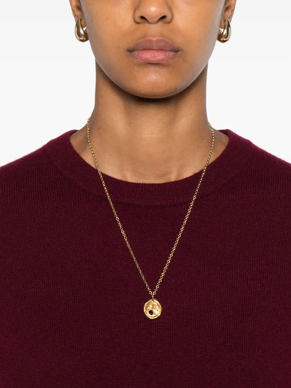 Allude Kasjmier trui met ronde alsh Rood