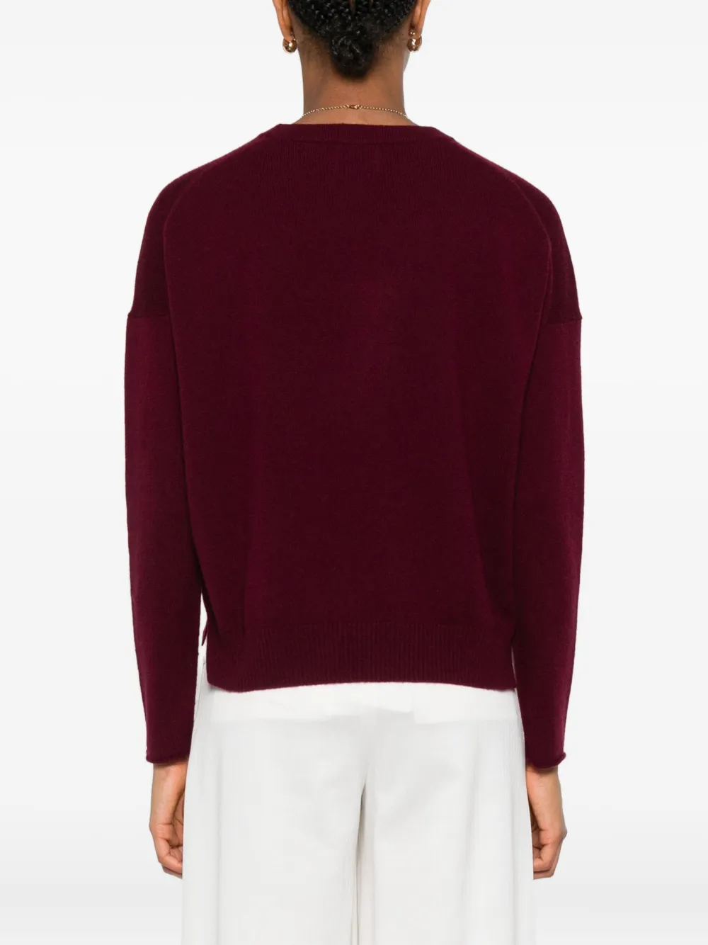 Allude Kasjmier trui met ronde alsh Rood