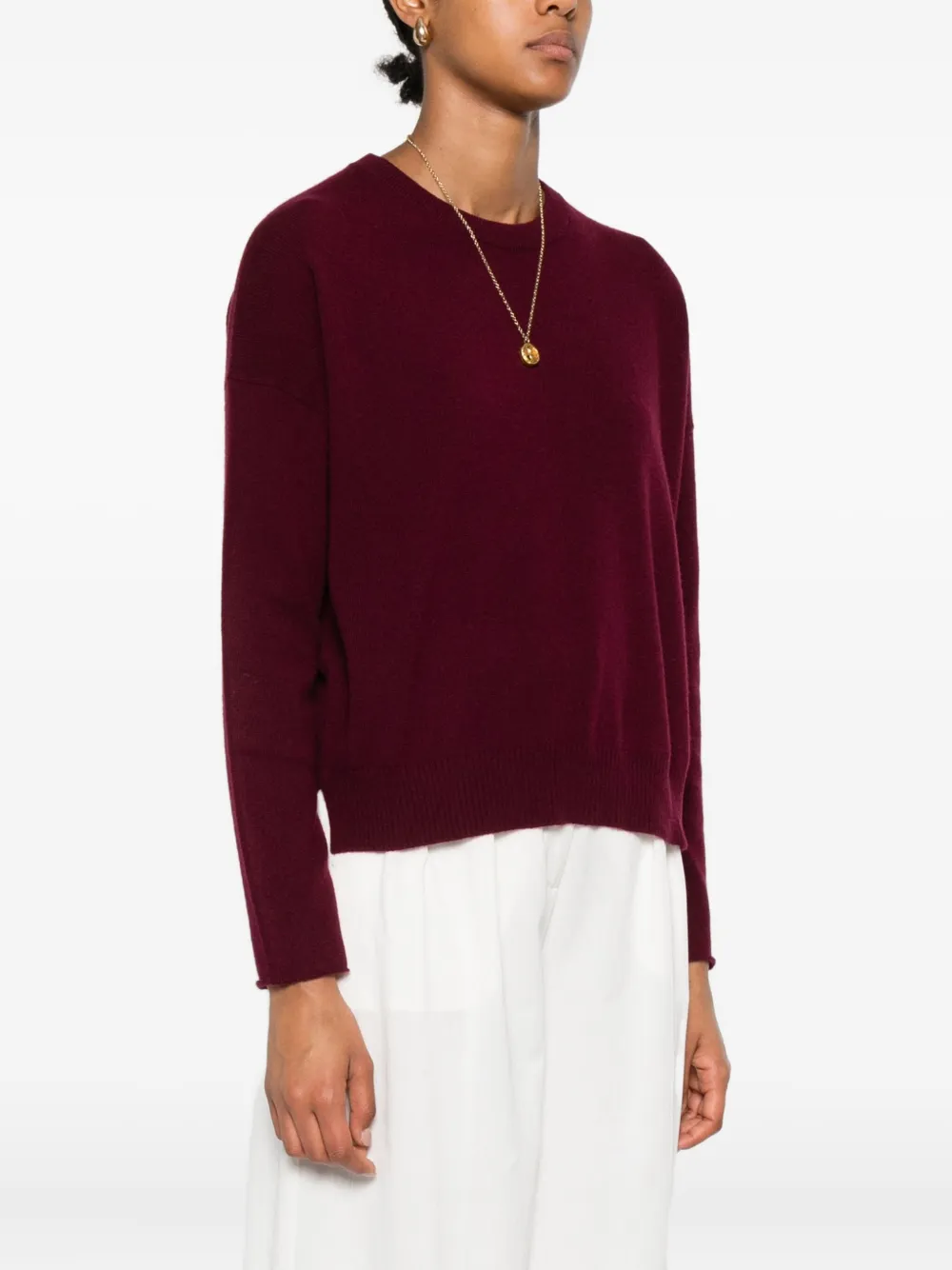 Allude Kasjmier trui met ronde alsh Rood