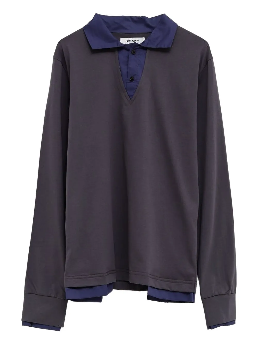 Gimaguas Luis long-sleeve layered polo shirt | Grey | Image 1
