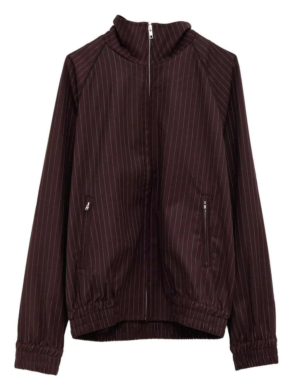 Gimaguas Brian pinstripe zip-up jacket | Brown | Image 1