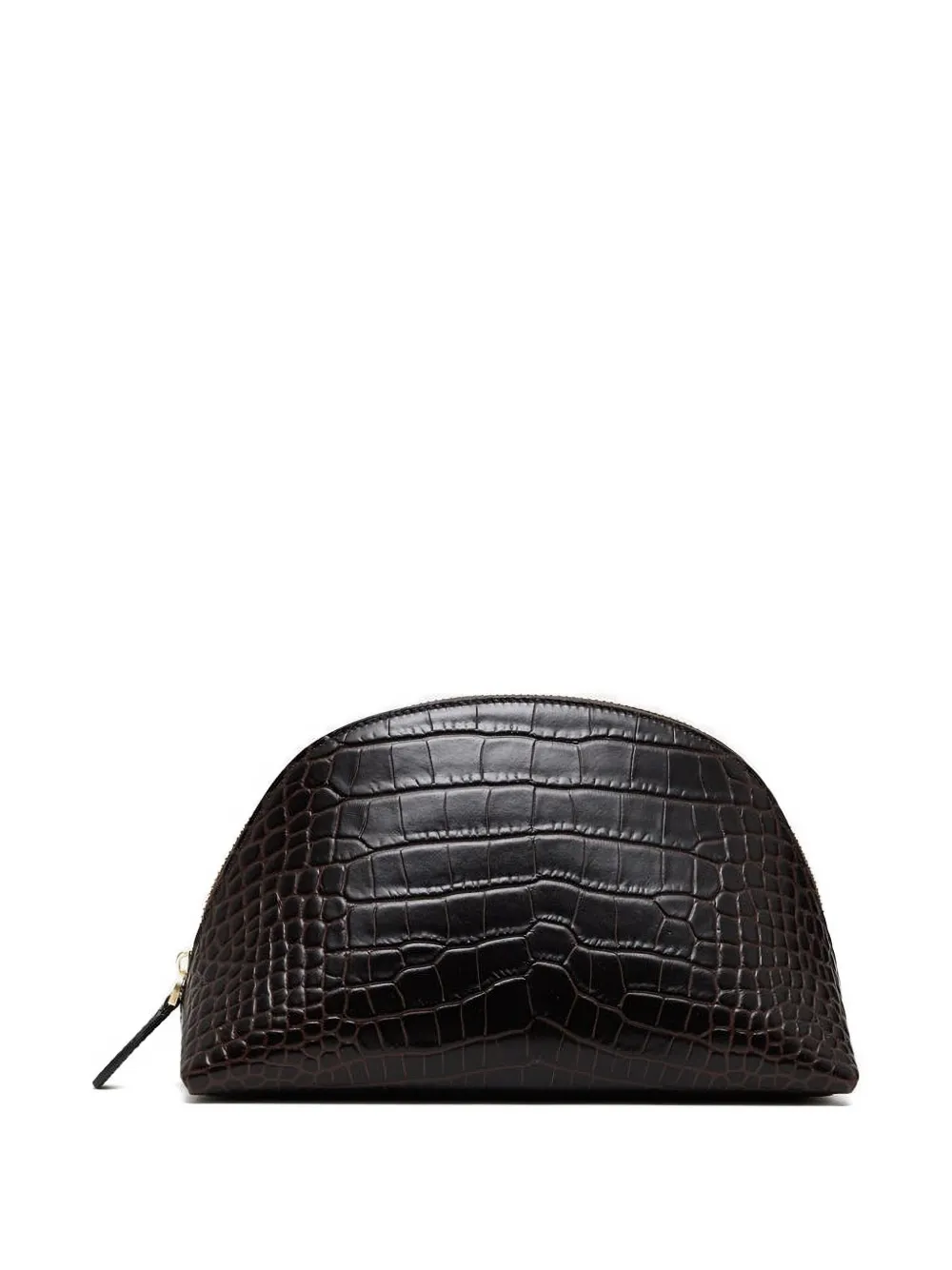 TOTEME Clutch met krokodillen-reliëf - Bruin